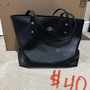 Coach Black Tote Bag with Gold Accents